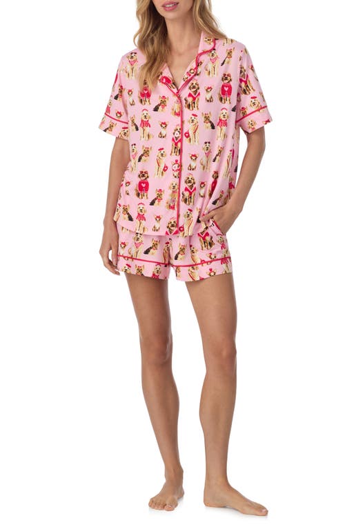 Room Service Pjs Print Short Pajamas In Pink