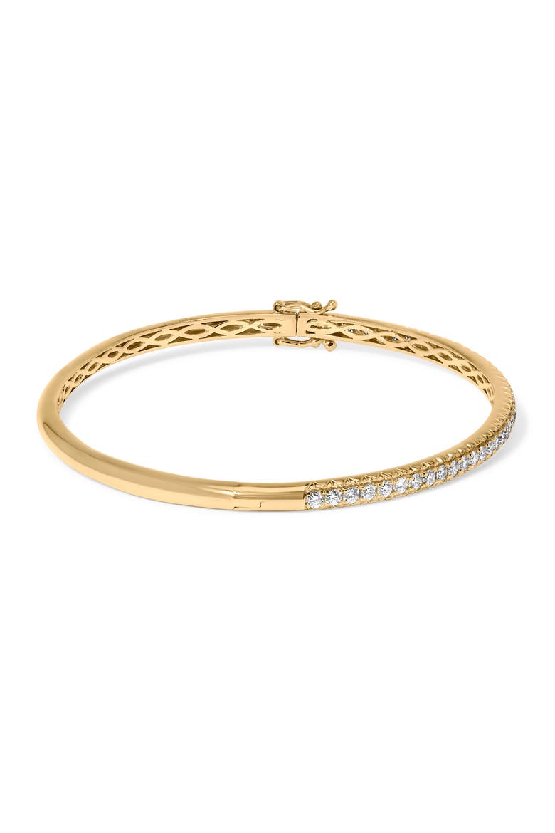 14K Gold 1.00 Cttw Half Eternity Diamond Bangle Bracelet, Alternate, color, Yellow