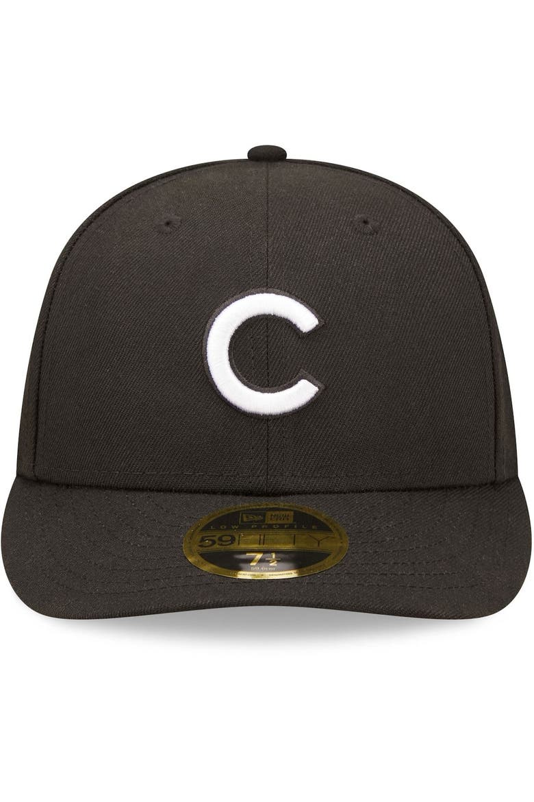 Men's New Era Chicago Cubs Black & White Low Profile 59FIFTY Fitted Hat, Alternate, color, Black