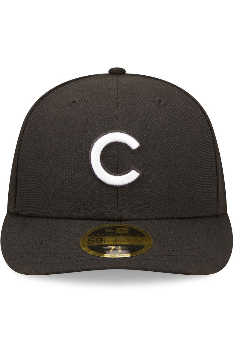 New Era Men's New Era Chicago Cubs Black & White Low Profile 59FIFTY Fitted Hat, Alternate, color,