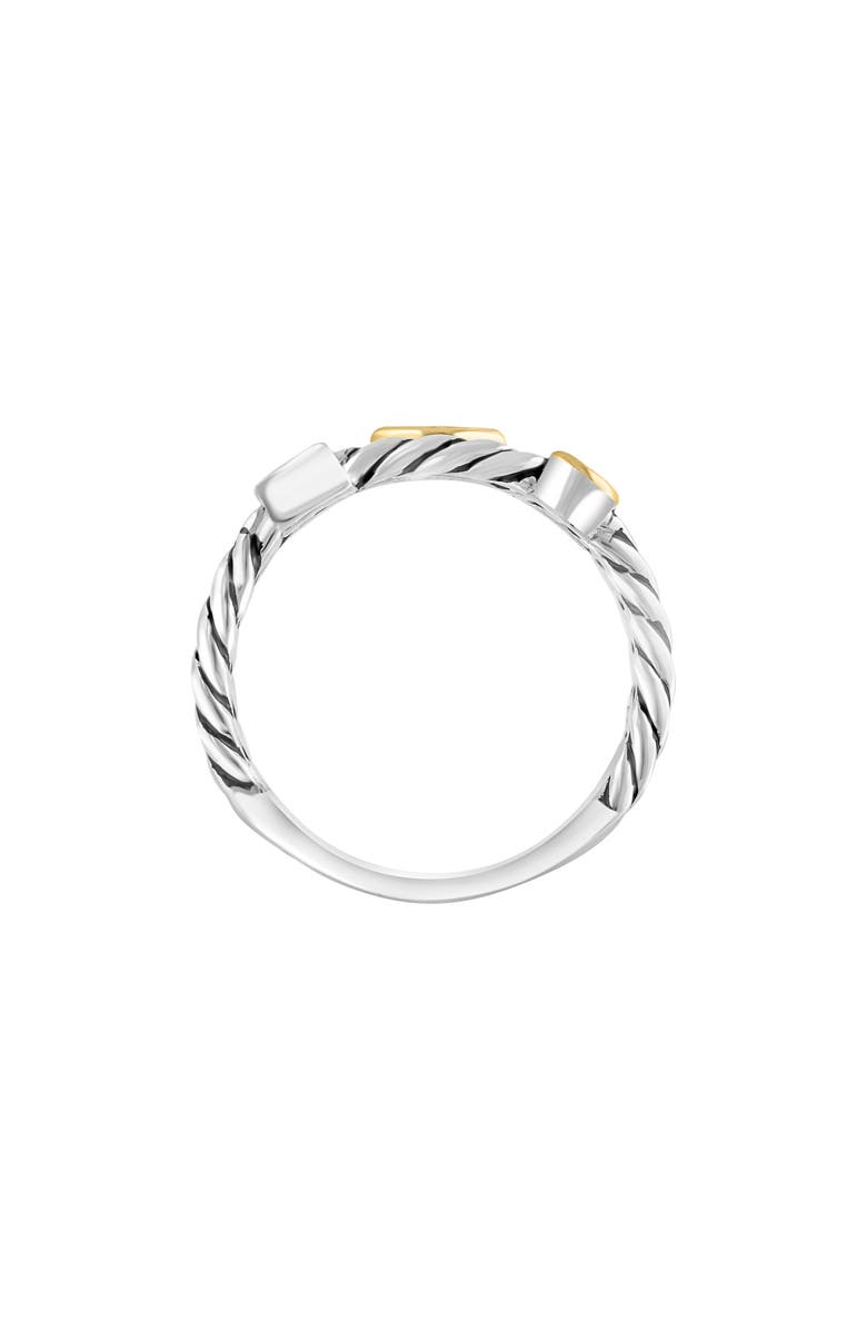 Sterling Silver & 14K Gold Diamond Twist Band Ring - 0.10ct.