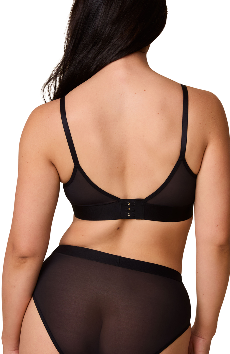 Harper Wilde Comfort Mesh Triangle Bralette, Alternate, color, Black