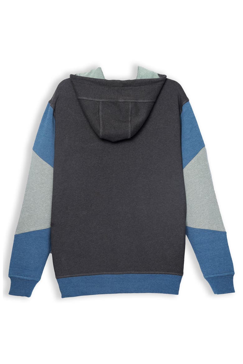 Drew Colorblock Hooded Sweatshirt, Alternate, color, Charcoal