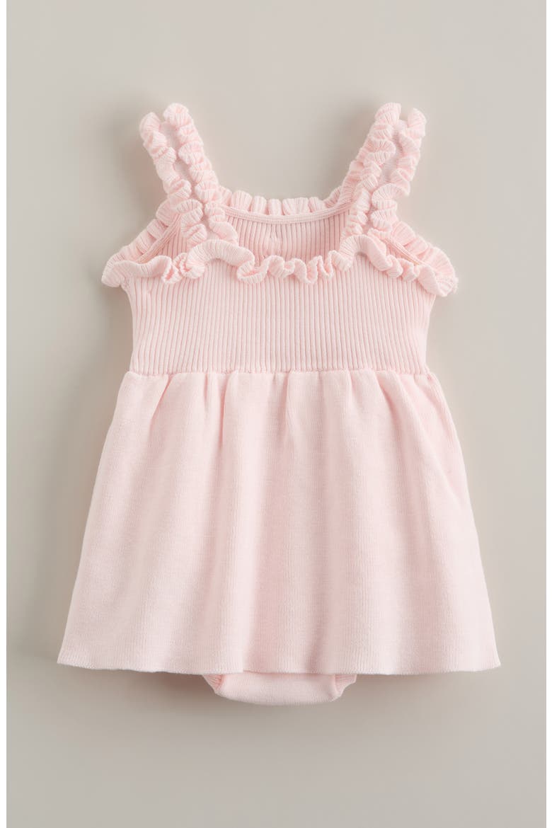 Ruffle Accent Skirted Sweater Bodysuit, Alternate, color, PINK HEAVEN