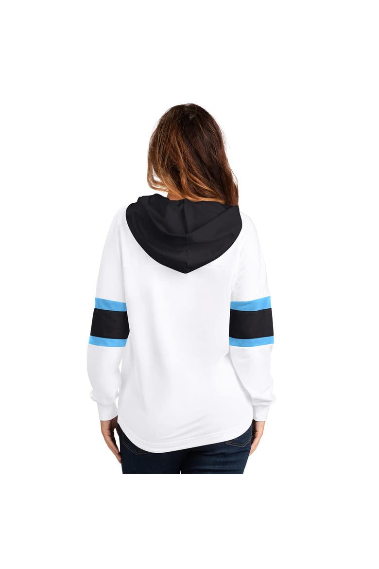 Women's G-III 4Her by Carl Banks  White Utah Mammoth Goal Zone Long Sleeve Lace-Up Hoodie T-Shirt, Alternate, color, White