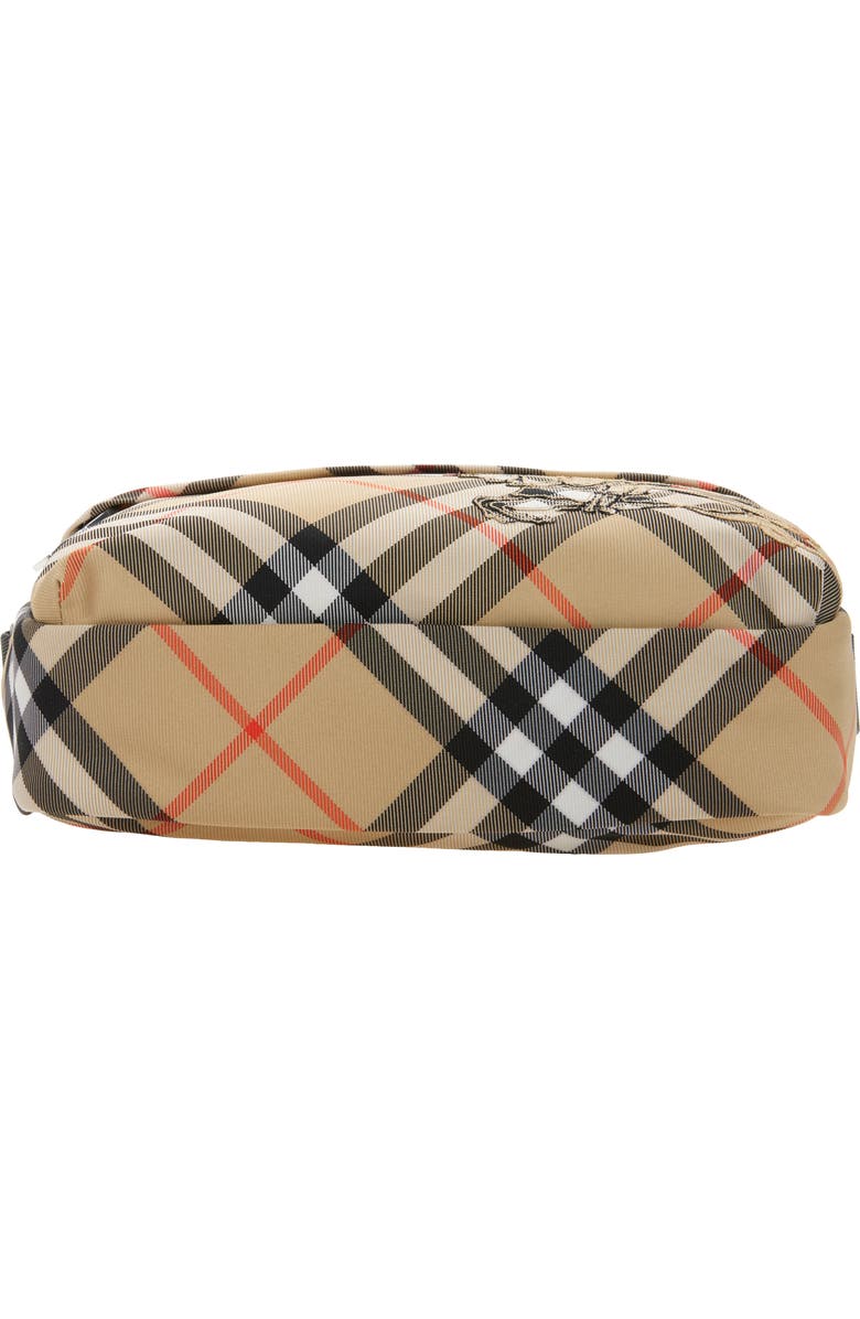 Burberry Equestrian Knight Check Canvas Crossbody Bag, Alternate, color, Sand