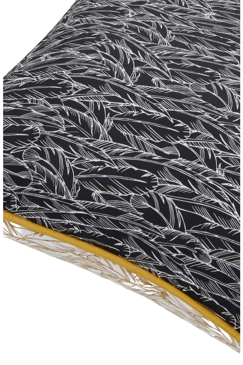 Feathers Decorative Cushion, Alternate, color, Gold & Black