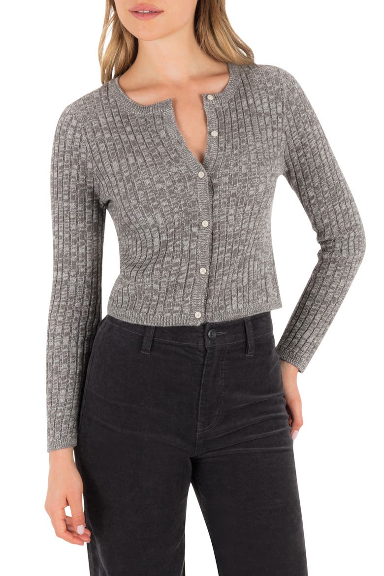 Day Trip Rib Cardigan, Main, color, CHARCOAL HEATHER