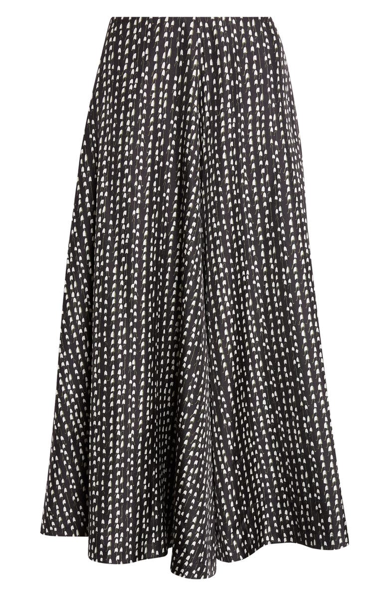 Altuzarra Varda Floral A-Line Silk Skirt, Main, color, Black Bluebell