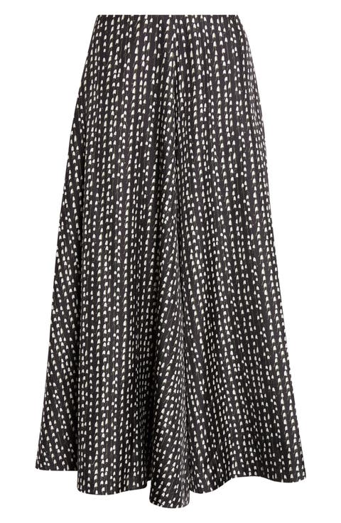 Varda Floral A-Line Silk Skirt
