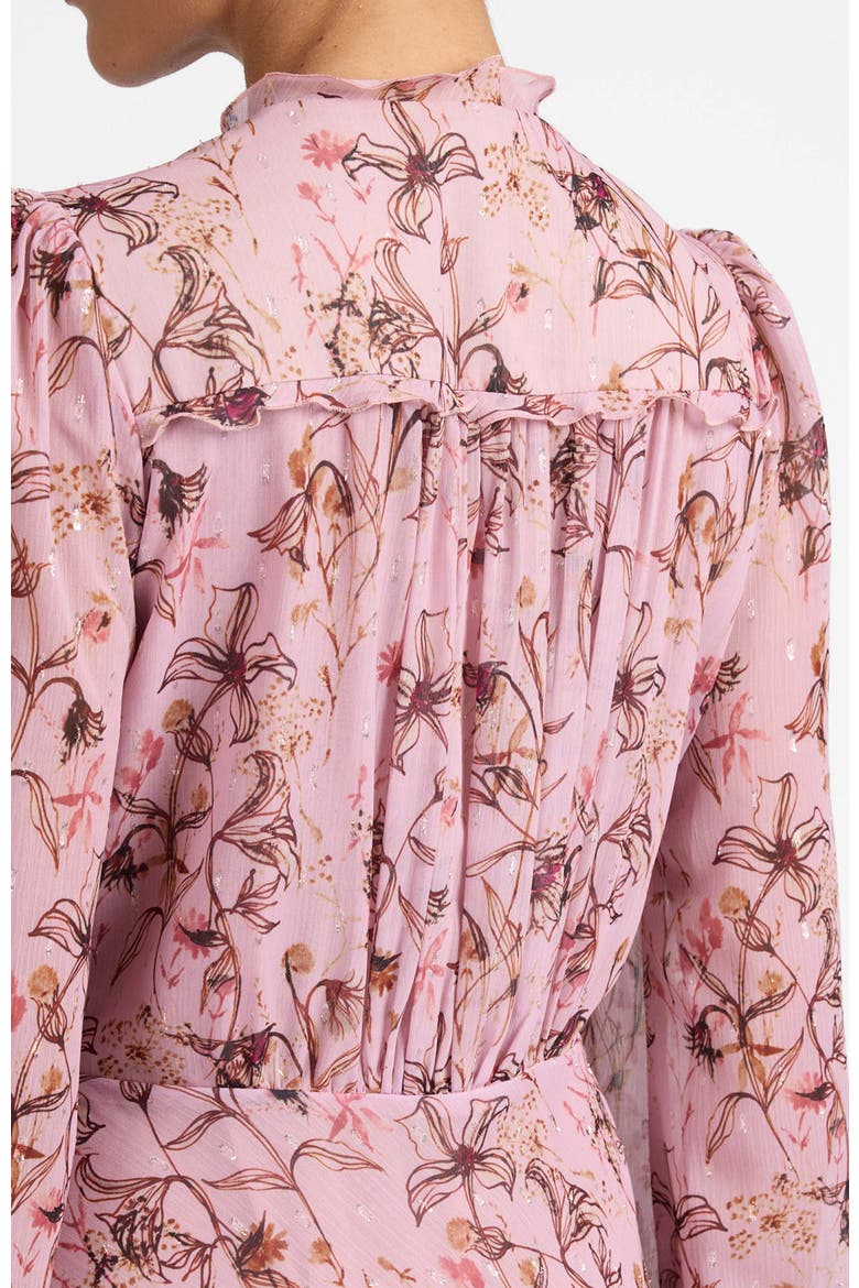 Amal Long Sleeve Midi Dress in Floral Georgette, Alternate, color, Sweet Pink