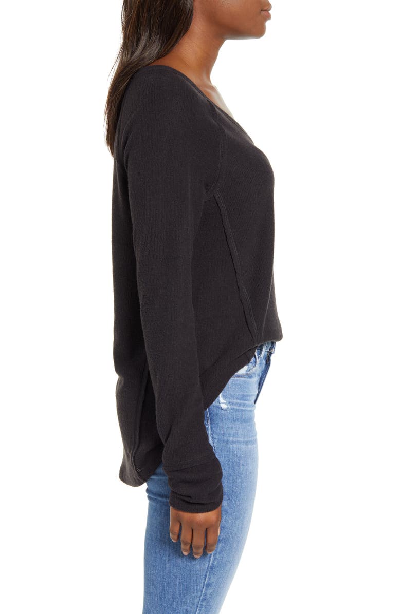 Caslon<sup>®</sup> Cozy V-Neck Ribbed Top, Alternate, color, 