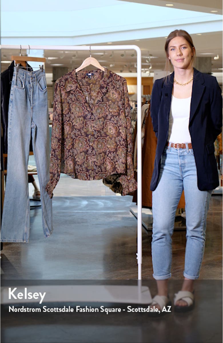 Ellyn Floral Silk Button-Up Blouse, sales video thumbnail