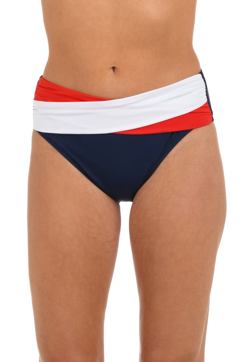 Americana Mid Rise Bikini Bottoms, Main, color, BLUE MULTI