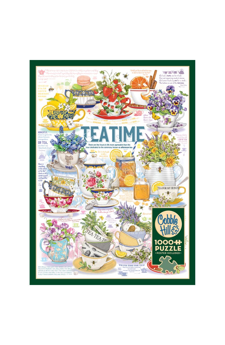 Cobble Hill 1000 Piece Puzzle Tea Time Reference Poster Included, Alternate, color, Multicolored