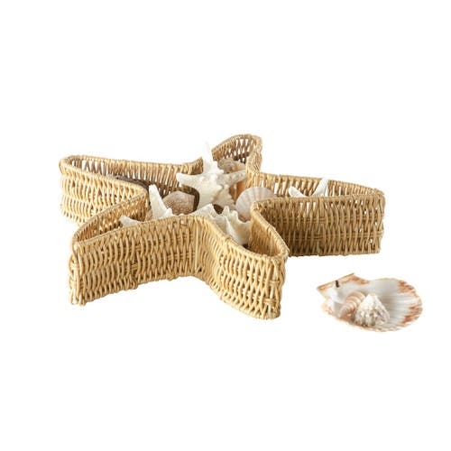 Kaplan Early Learning Company Starfish Washable Wicker Basket In Brown