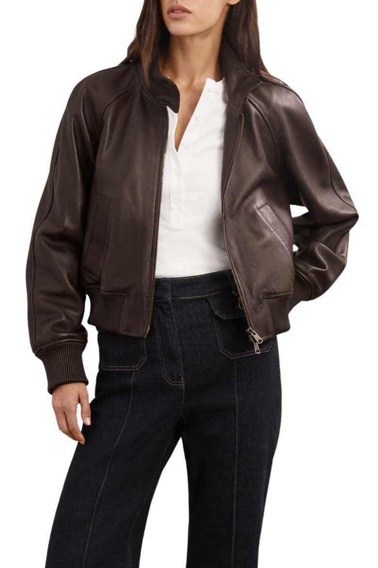 Eloise Faux Leather Jacket, Main, color, CHOCOLATE BROWN