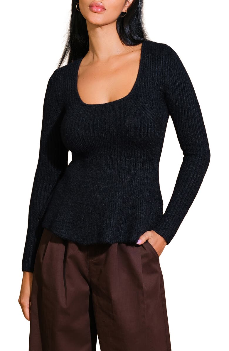 FLYING TOMATO Sweater Knit Long Sleeve Top, Main, color, 