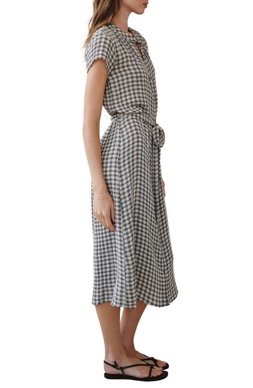 Bella Dahl Gingham Tie Belt Maxi Shirtdress In Multi