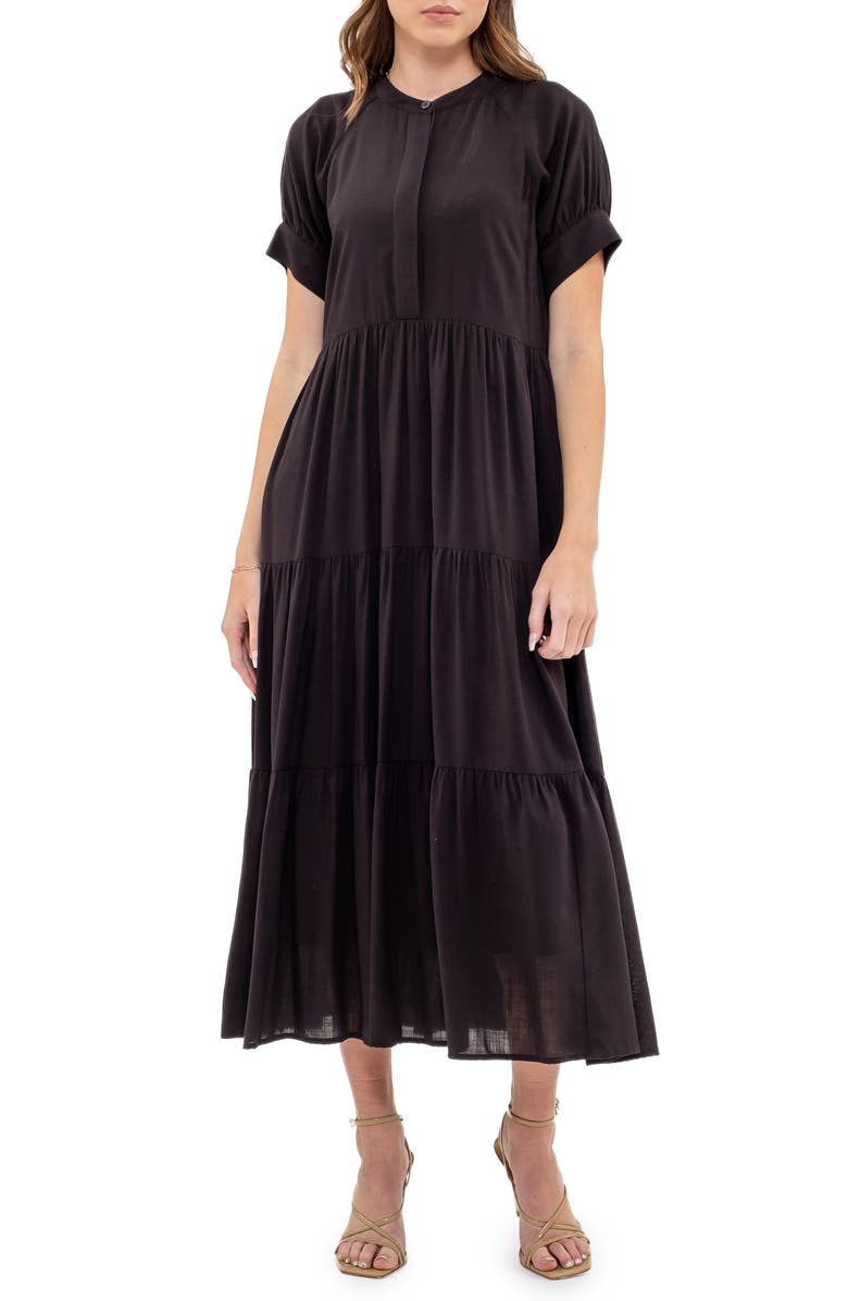 AUGUST SKY Tiered Midi Dress, Main, color,