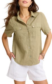 Tommy Bahama Castialina Utility Linen Button-Up Shirt