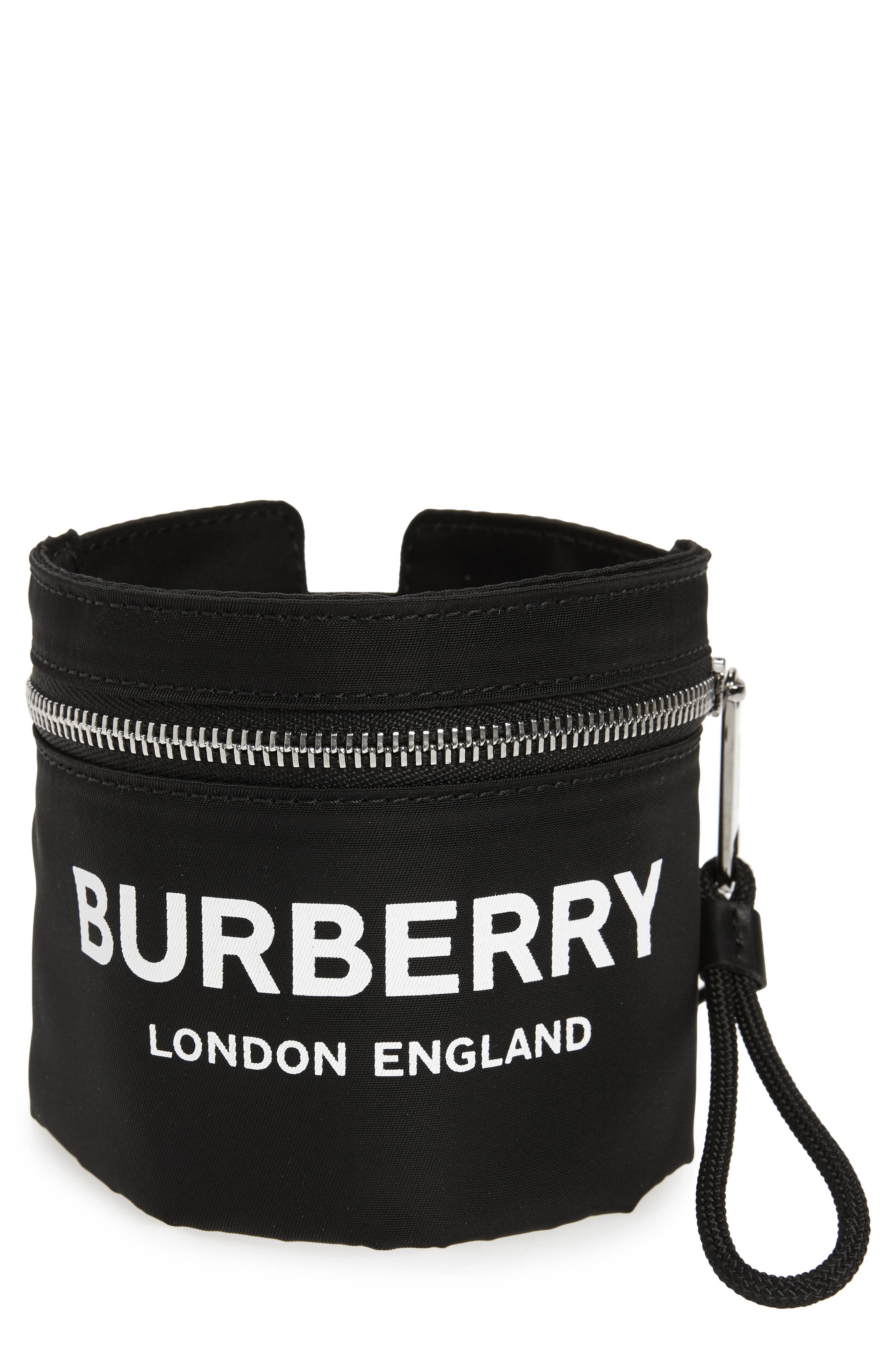 Burberry Logo Nylon Pocket Armband, Main, color, 