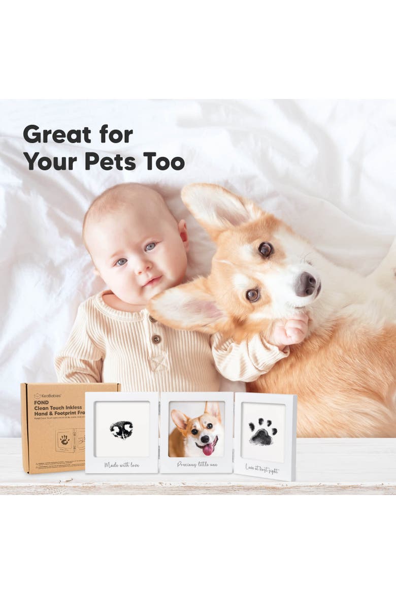 Fond Clean Touch Inkless Hand and Footprint Frame, Alternate, color, White/Silver