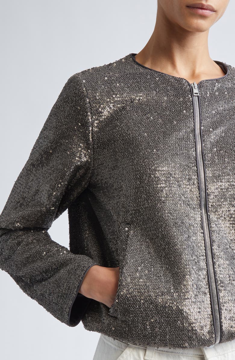 Herno Resort Sequin Bomber Jacket, Alternate, color, Ferro