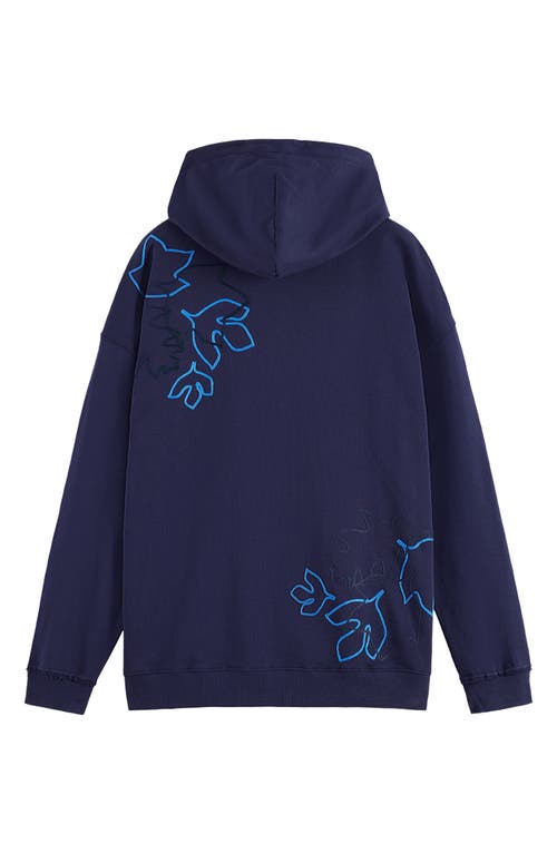 Scotch & Soda Soutache Embellished Hoodie In Blue