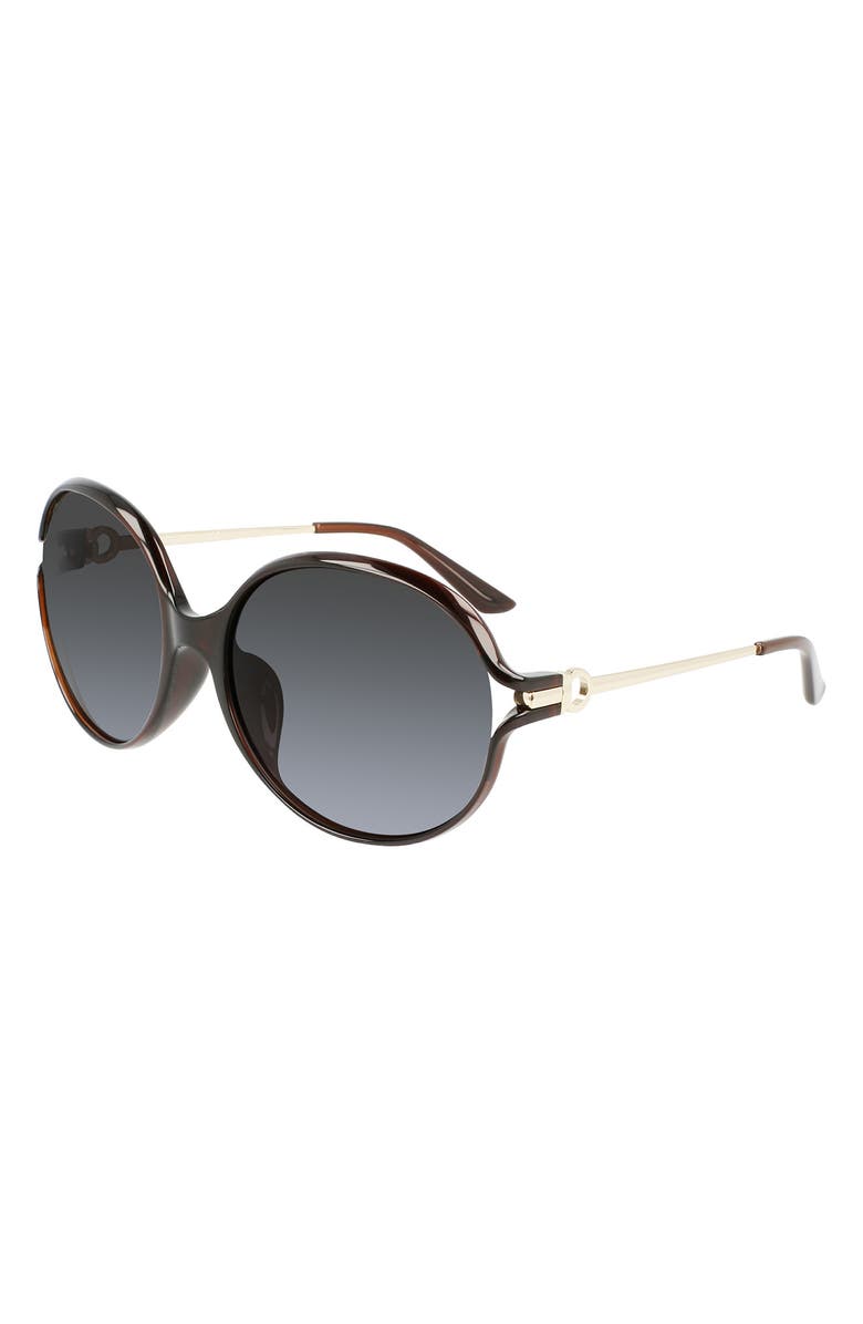 FERRAGAMO Salvatore Ferragamo 60mm Oval Sunglasses, Alternate, color, 