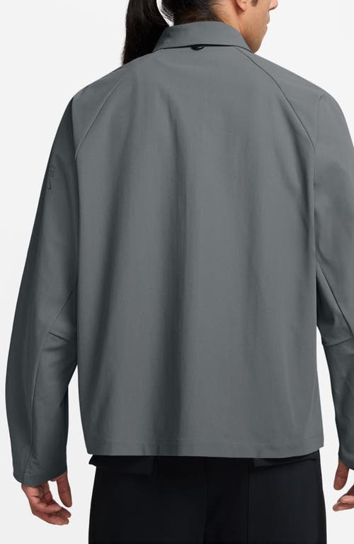 Nike Dri-fit 24.7 Perfectstretch Zip-up Shirt Jacket In Gray