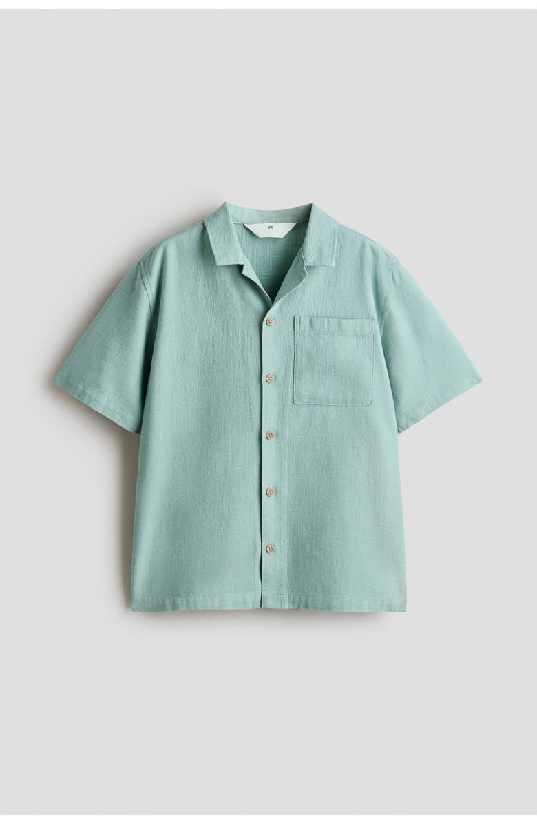H&M Cotton Resort Shirt, Main, color, Turquoise