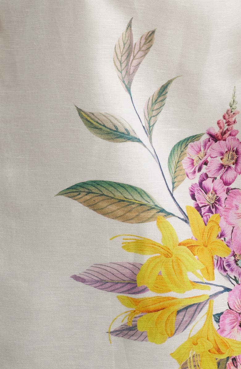 Elie Tahari The Annalise Linen Blouse, Alternate, color, Tiara Garden Print