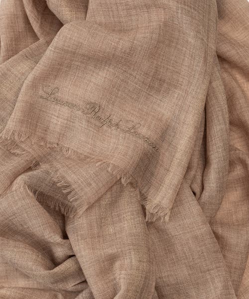 Ralph Lauren Lauren Yarn Dye Wrap With Lurex In Brown
