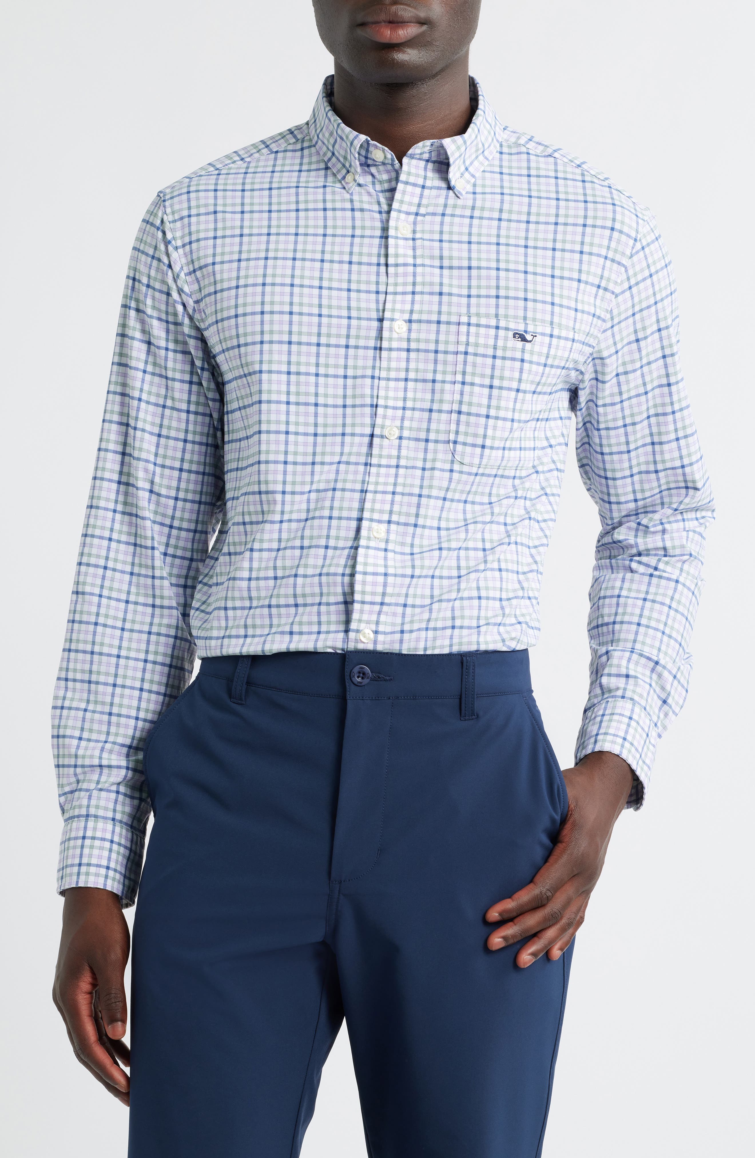 vineyard vines Forepeak Tattersall Check Performance Button-Down Shirt