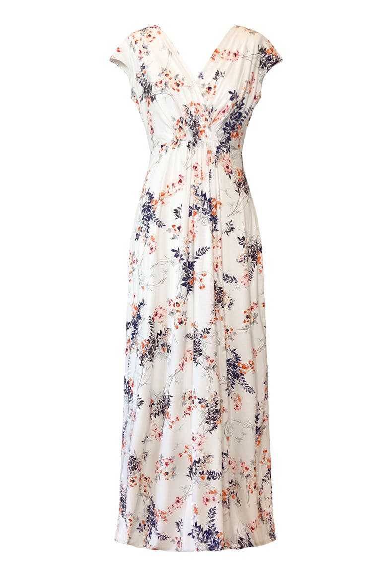 Sophia V-Neck Short Sleeve Maxi Dress, Alternate, color, Japanese Garden