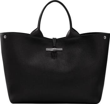 【関税&送料込】Longchamp Paris Le Roseau Leather Shoulder B Le Roseau M Shoulder bag Black - Leather | Longchamp US