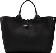 Longchamp Larger Le Roseau Leather Tote