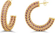 SHYMI Colored Crystal Pavé Hoop Earrings
