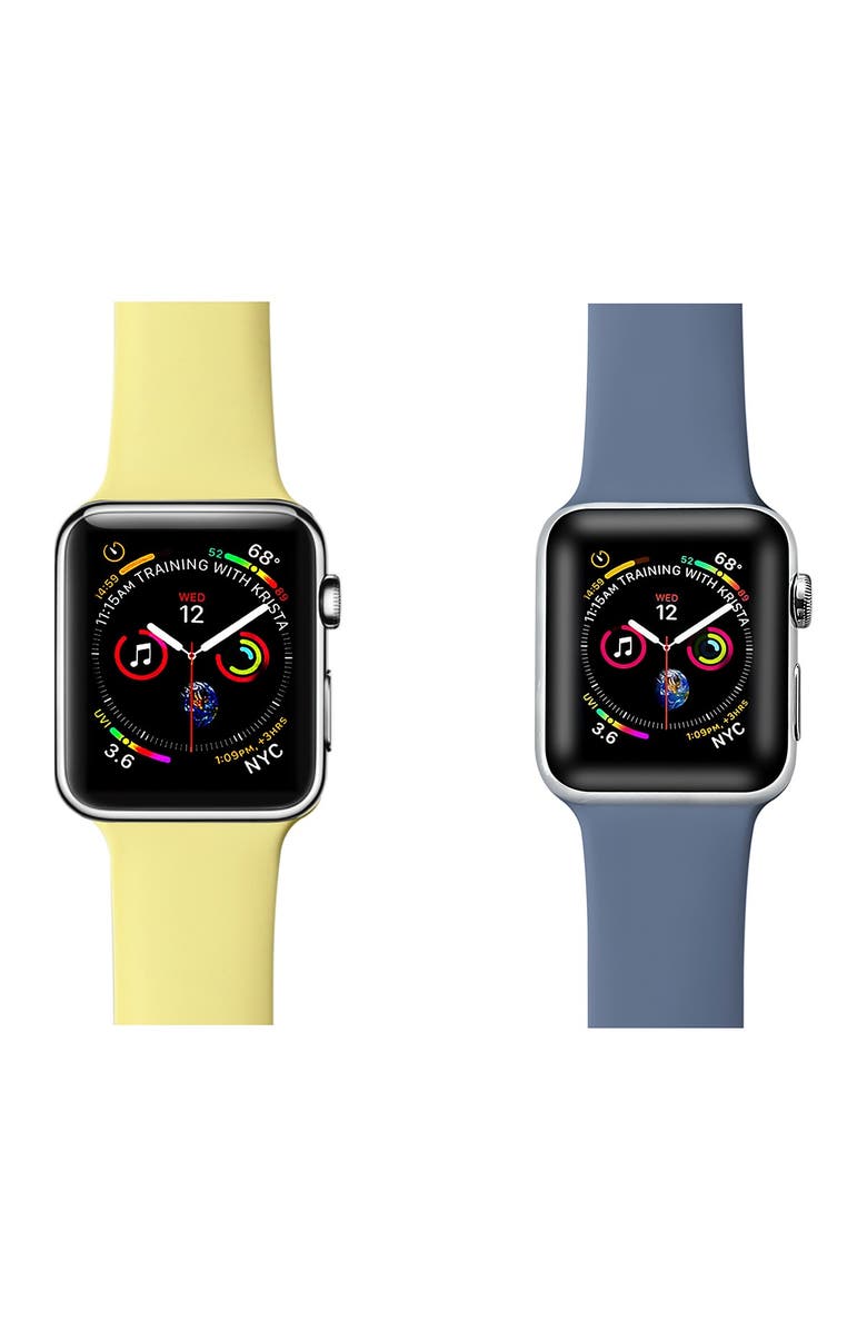 The Posh Tech Yellow/Atlantic Blue Apple Watch Replacement Band - Set of 2 - 42mm/44mm, Alternate, color,