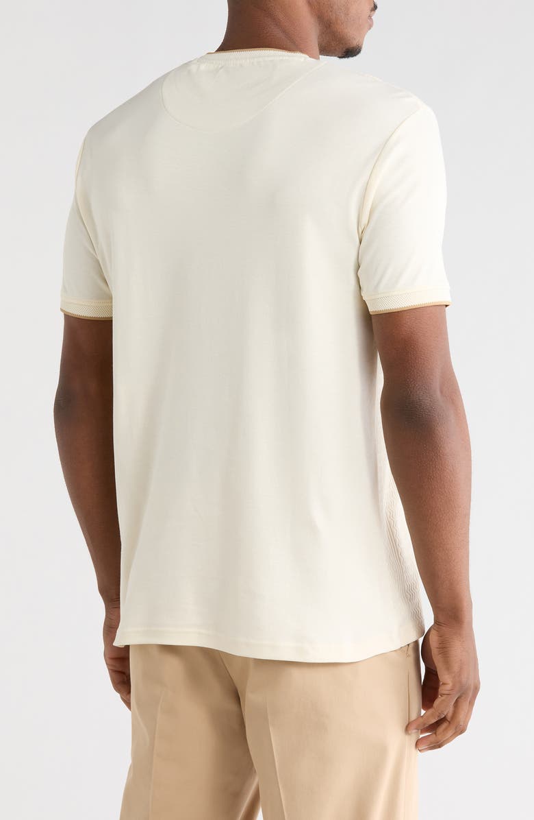 DENIM AND FLOWER Vertical Texture Crewneck T-Shirt, Alternate, color, Cream