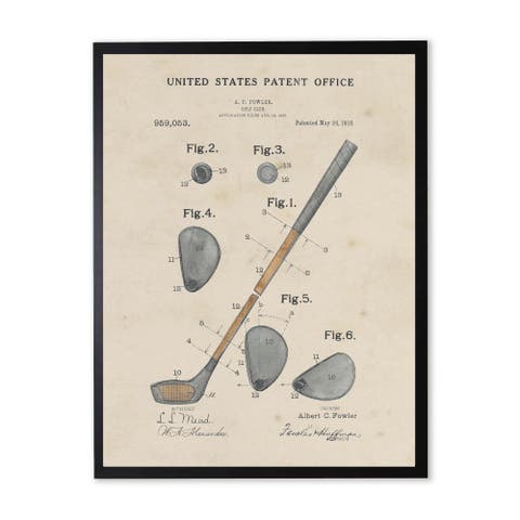 Golf Club Patent in Black Frame