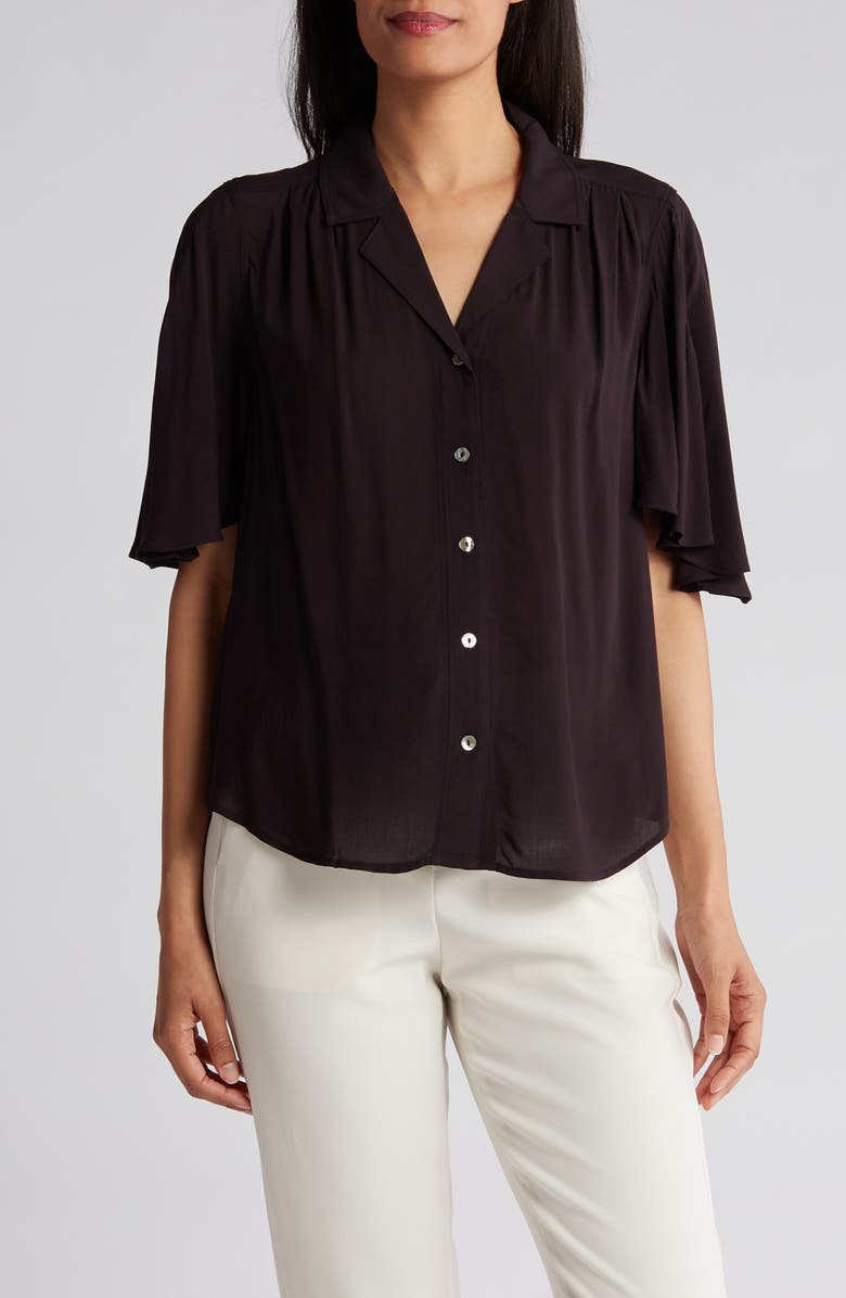 PHILOSOPHY BY RPUBLIC CLOTHING Flutter Sleeve Button-Up Shirt, Main, color, 