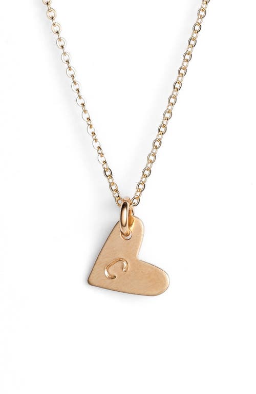 Nashelle 14k-Gold Fill Initial Mini Heart Pendant Necklace in Gold/C 