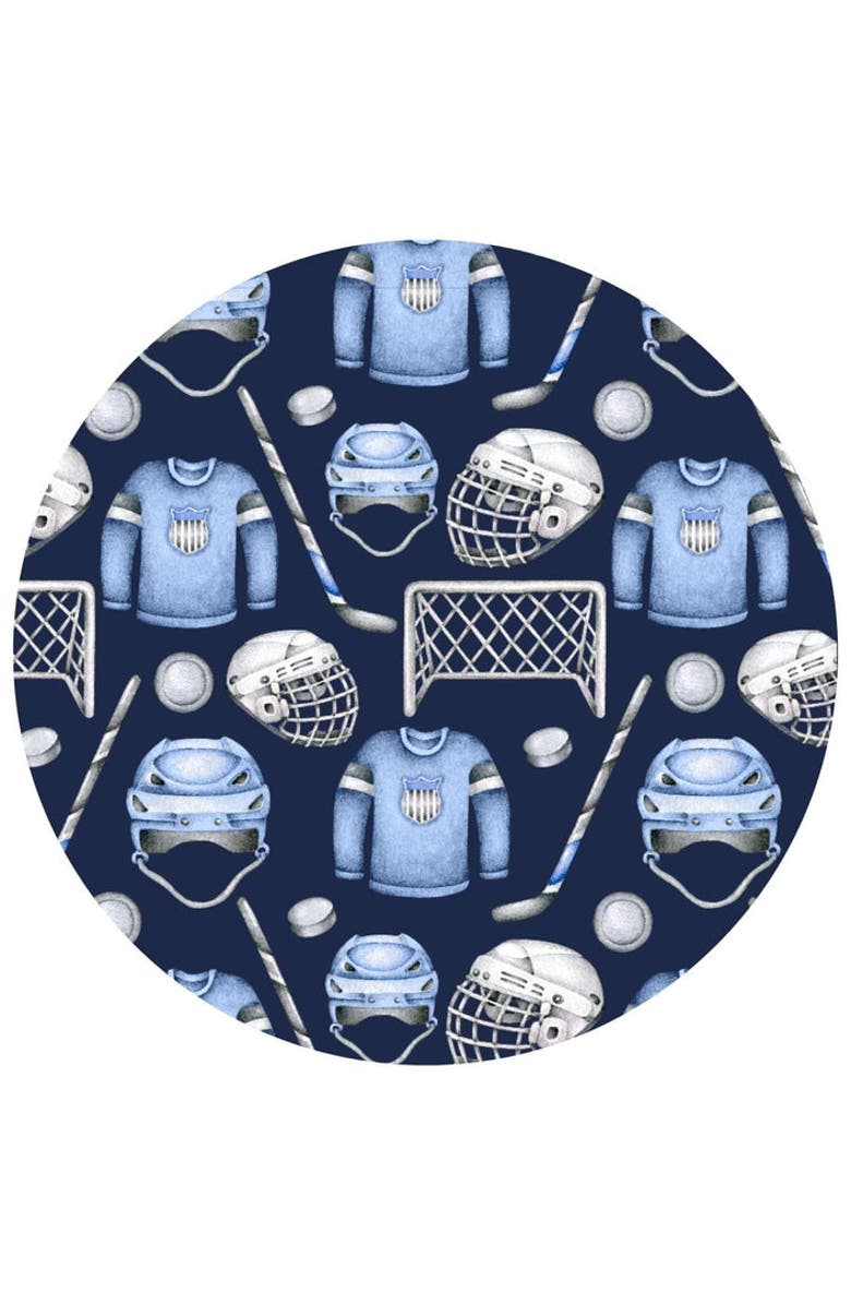 Lev Baby Hockey Print 2-Piece Pajama Set, Alternate, color, Blue