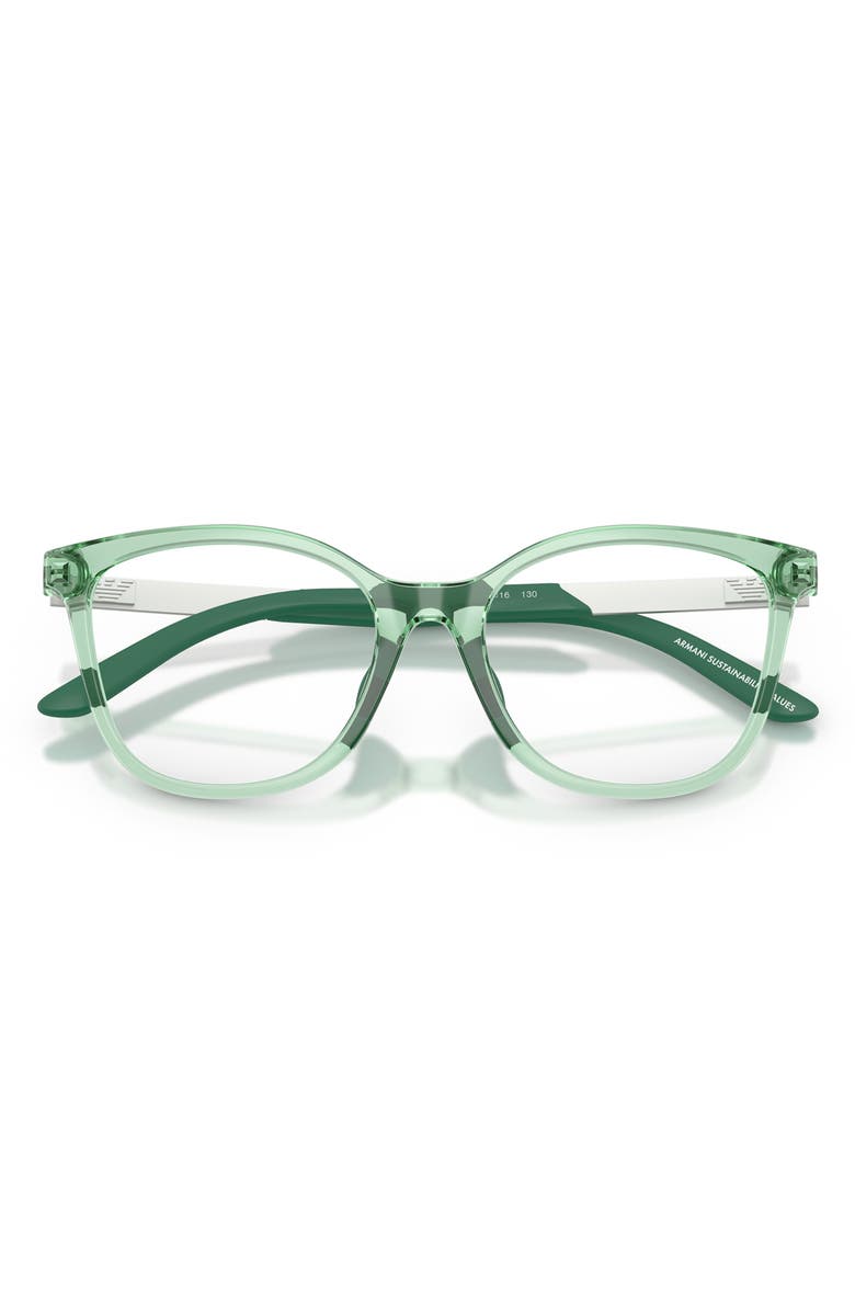 Emporio Armani Kids' 48mm Butterfly Optical Glasses, Alternate, color, Shiny Green / Demo Lens