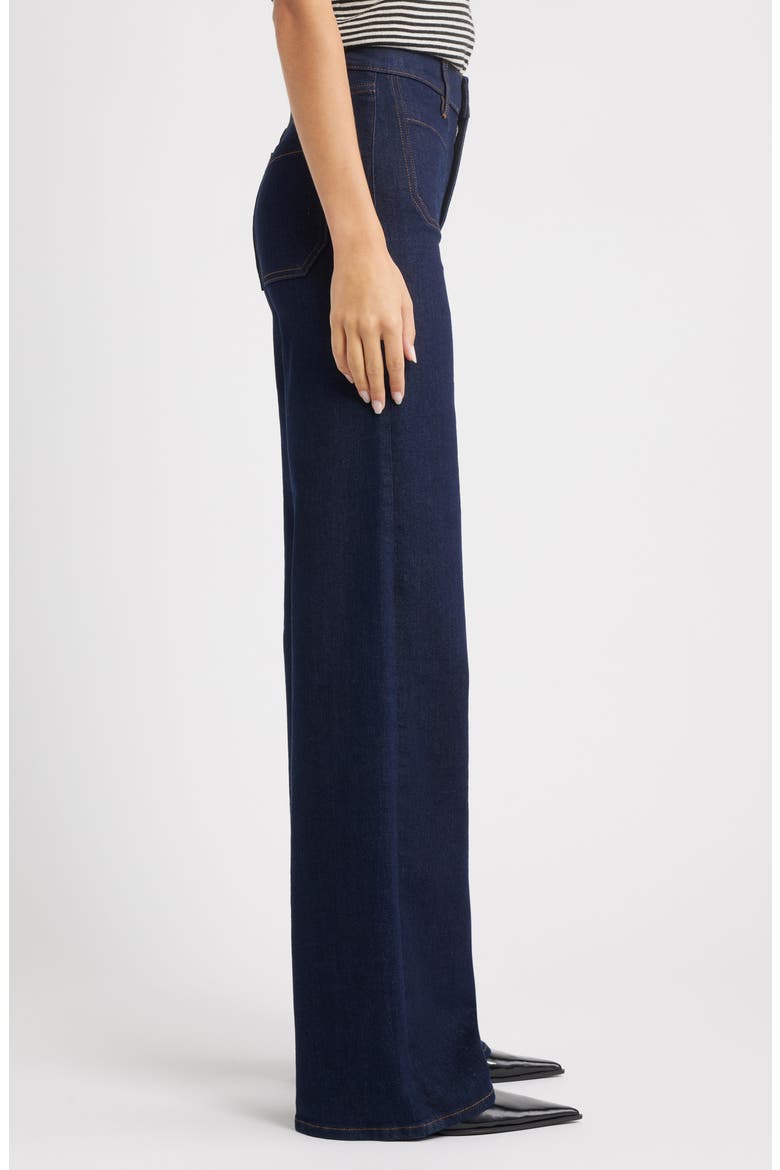 Le Slim Palazzo Long Modernist Pocket Wide Leg Jeans, Alternate, color, RINSE