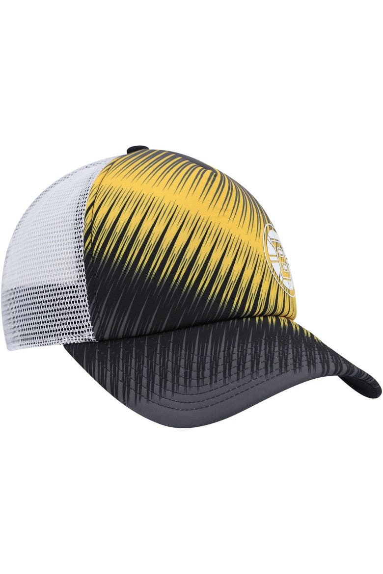Women's adidas Black/White Boston Bruins Graphic Foam Trucker Snapback Hat, Alternate, color, Black