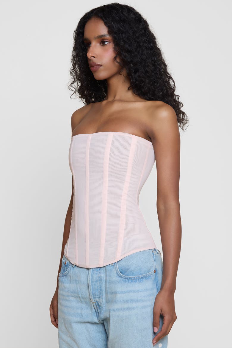 Muse Mesh Corset Top, Alternate, color, Pink