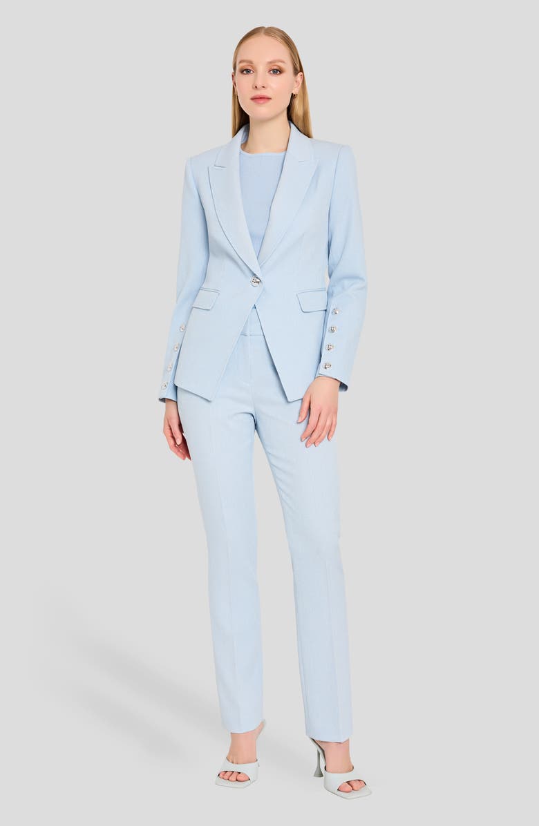 Tahari ASL One-Button Blazer, Alternate, color, Ice Blue